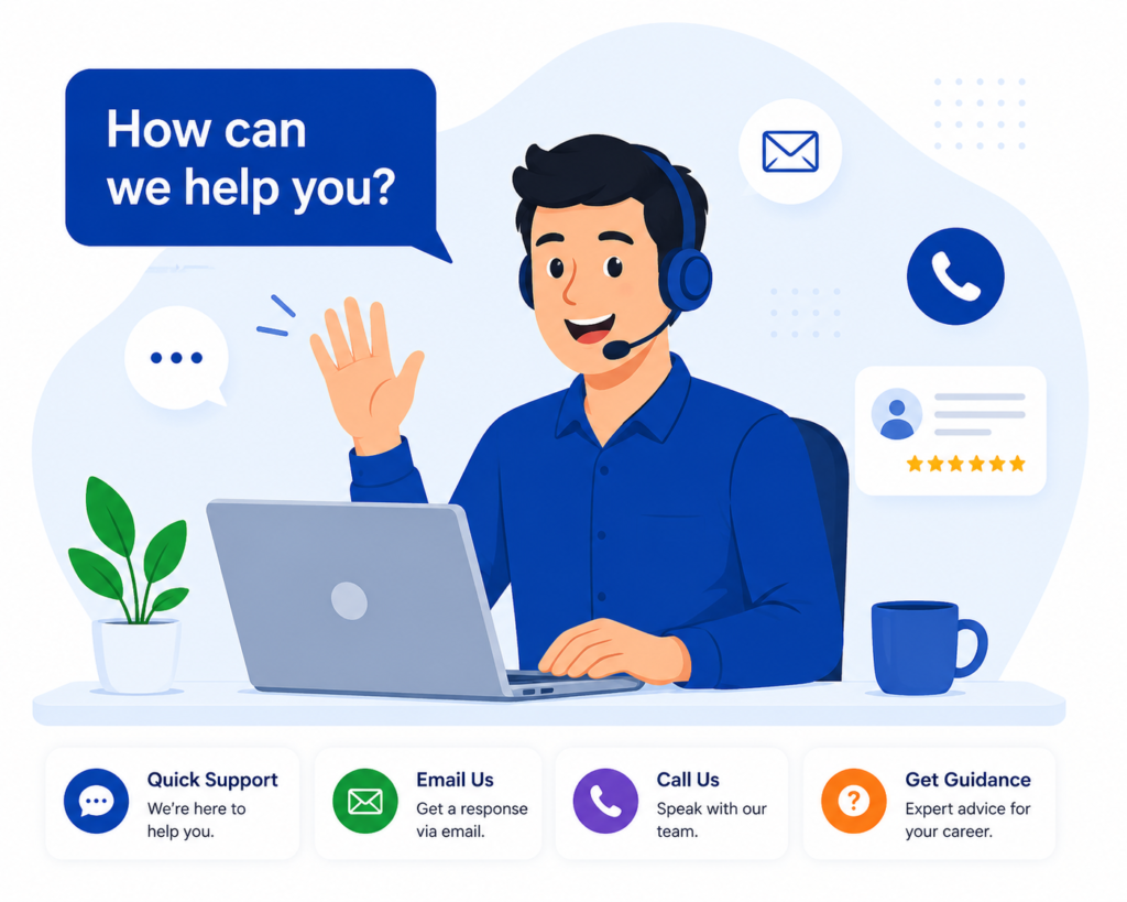 contact support career guidance illustration